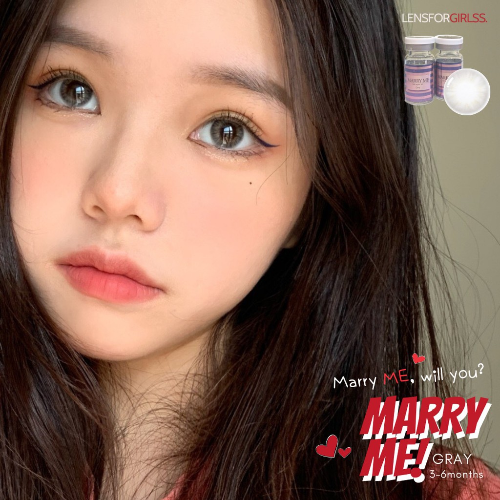 kính áp tròng cận <Có sẵn> Kính áp tròng MARRY ME GRAY của Olens (Hsd 3-6 tháng)