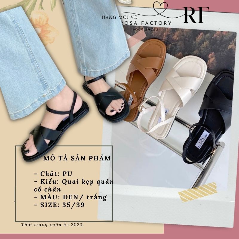 Giày SanDal 2 Quai Luồn Chéo Đen/ Trắng Thời Trang Ulzzang Hot Trend SD-0322-giaydepxinh.dangmi