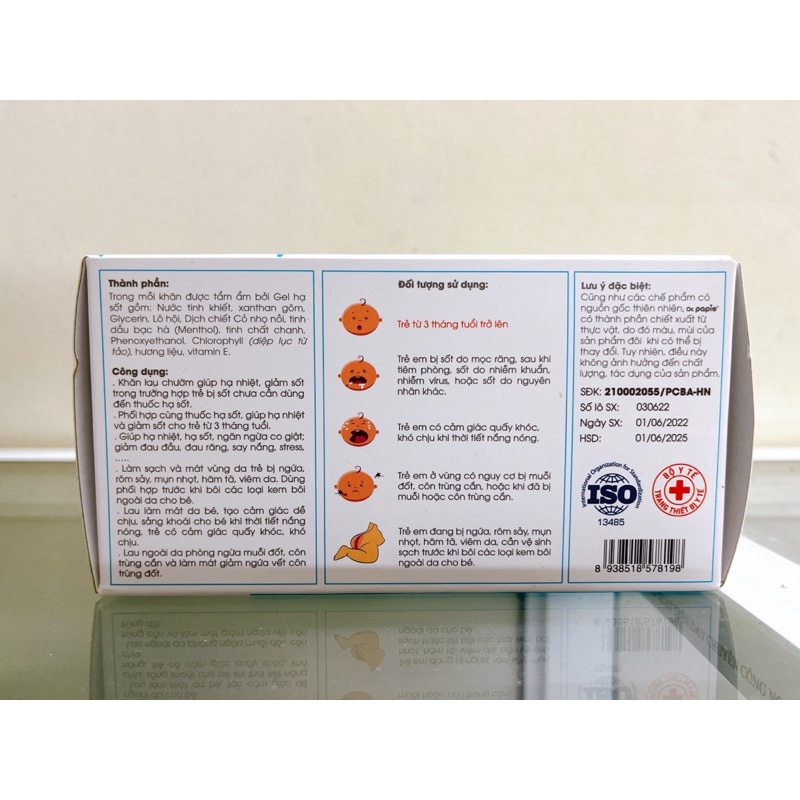 ✅ Khăn lau hạ sốt Dr Papie cho bé - An toàn, hạ sốt nhanh chóng - 1 Gói 5 Miếng