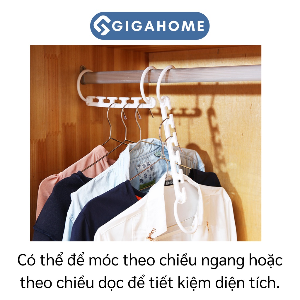 Hộp 8 Móc Treo Đồ 5 Lỗ GIGAHOME Xoay Ngang Dọc Tiết Kiệm Diện Tích, Tiện Dụng 3335