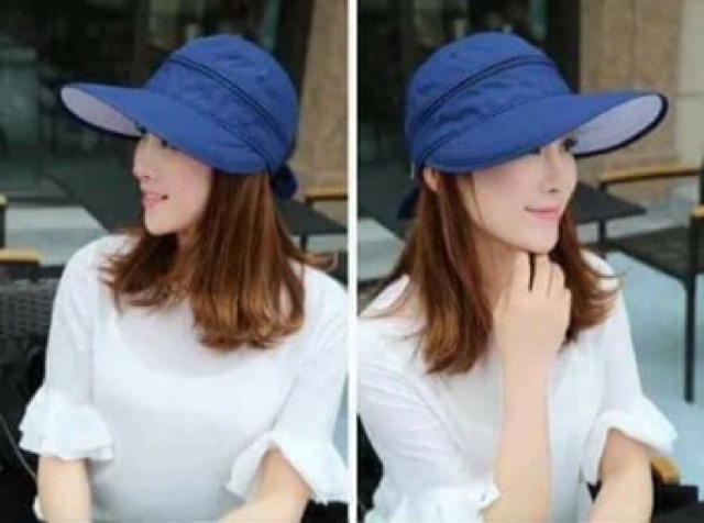 Mũ chống nắng đội 2 kiểu