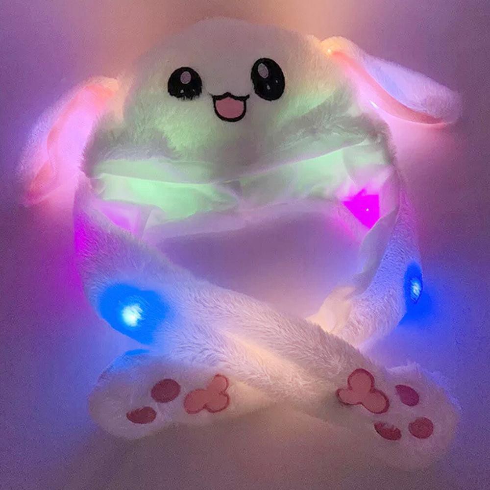 MOLAMGO Tiktok Creative Movable Balloon Bunny Hat Magic Toy with LED Light Rabbit Ears Up &amp; Down Topi Kelinci