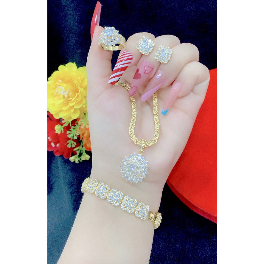 Bộ trang sức 4 món mạ 18.k cực đẹp E03