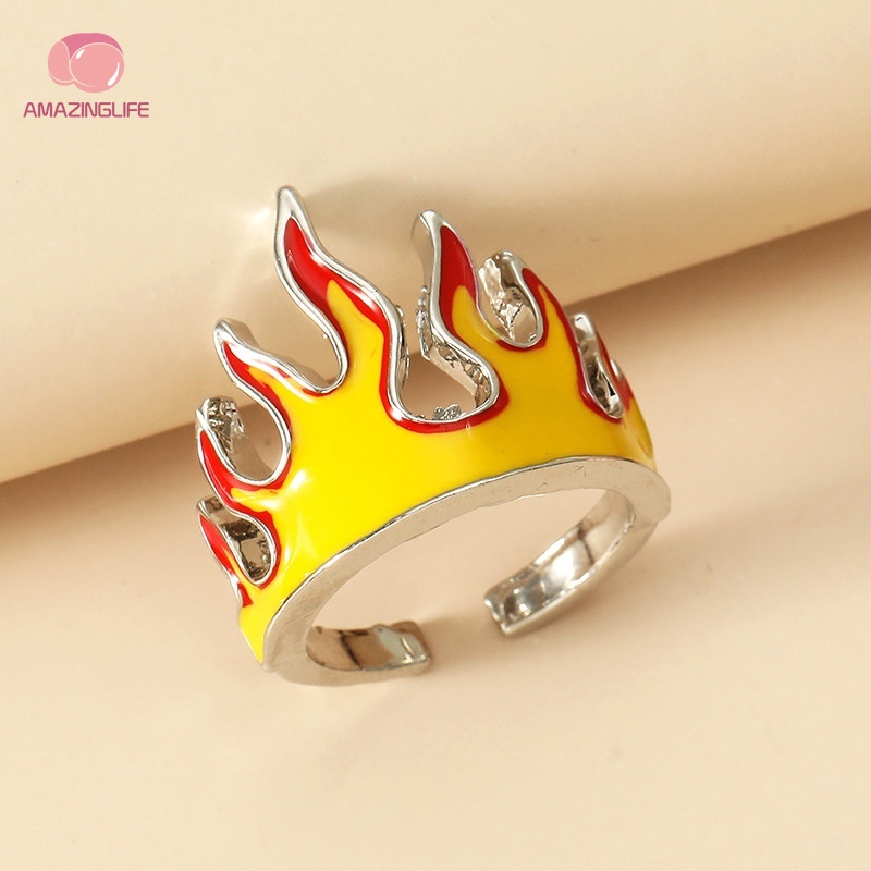 Nhẫn Hình Vương Miện / Ngọn Lửa Phong Cách Punk Cổ Điển Thời Trang Cho Cặp Đôi