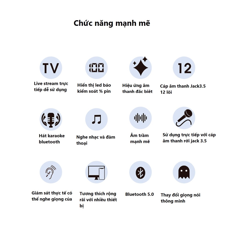 Tai Nghe Bluetooth Thể Thao S890K Chip 5.0 Pin Khủng 800mAh, Nghe Nhạc 60h - 80h ,Led Báo % Pin, Hát Karaoke Bluetooth