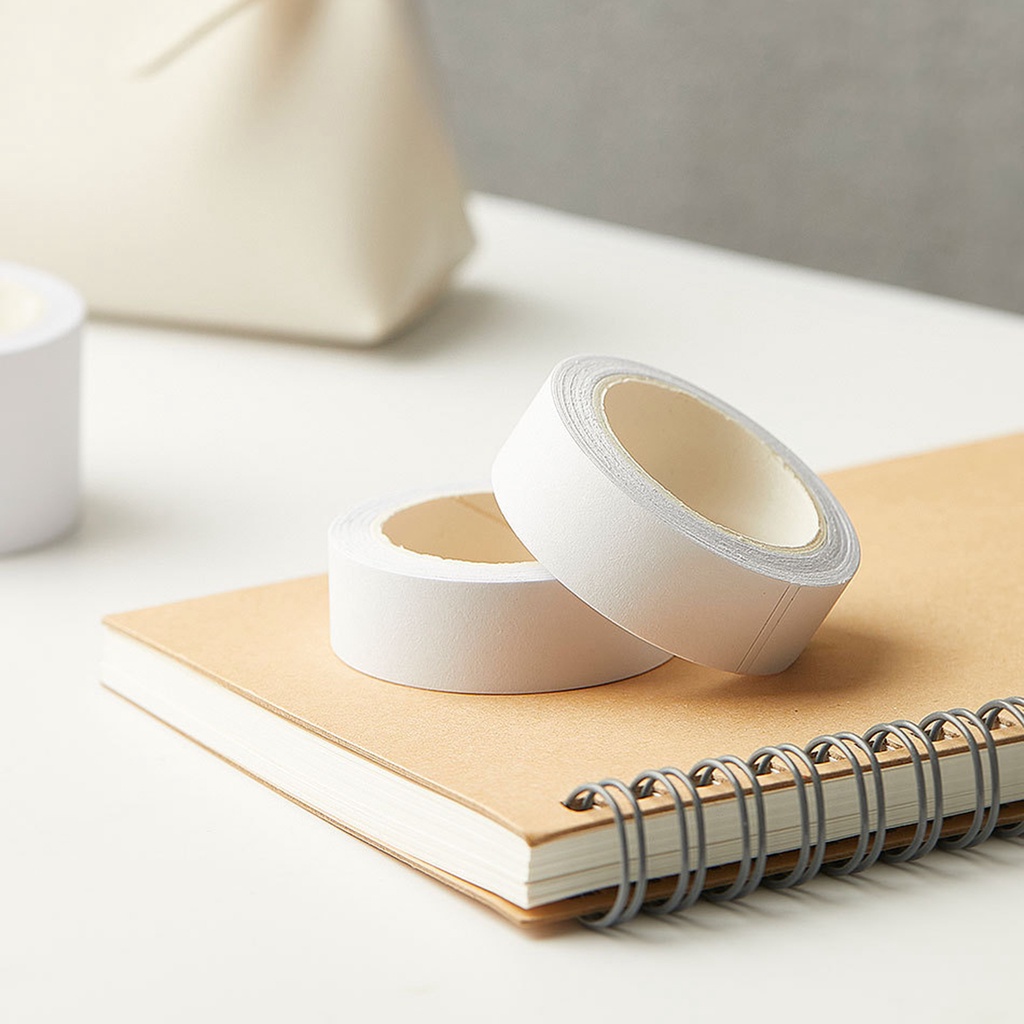 Băng Keo Washi Màu Trắng Đen Trơn Đơn Giản Dùng Trang Trí Sổ Tay DIY