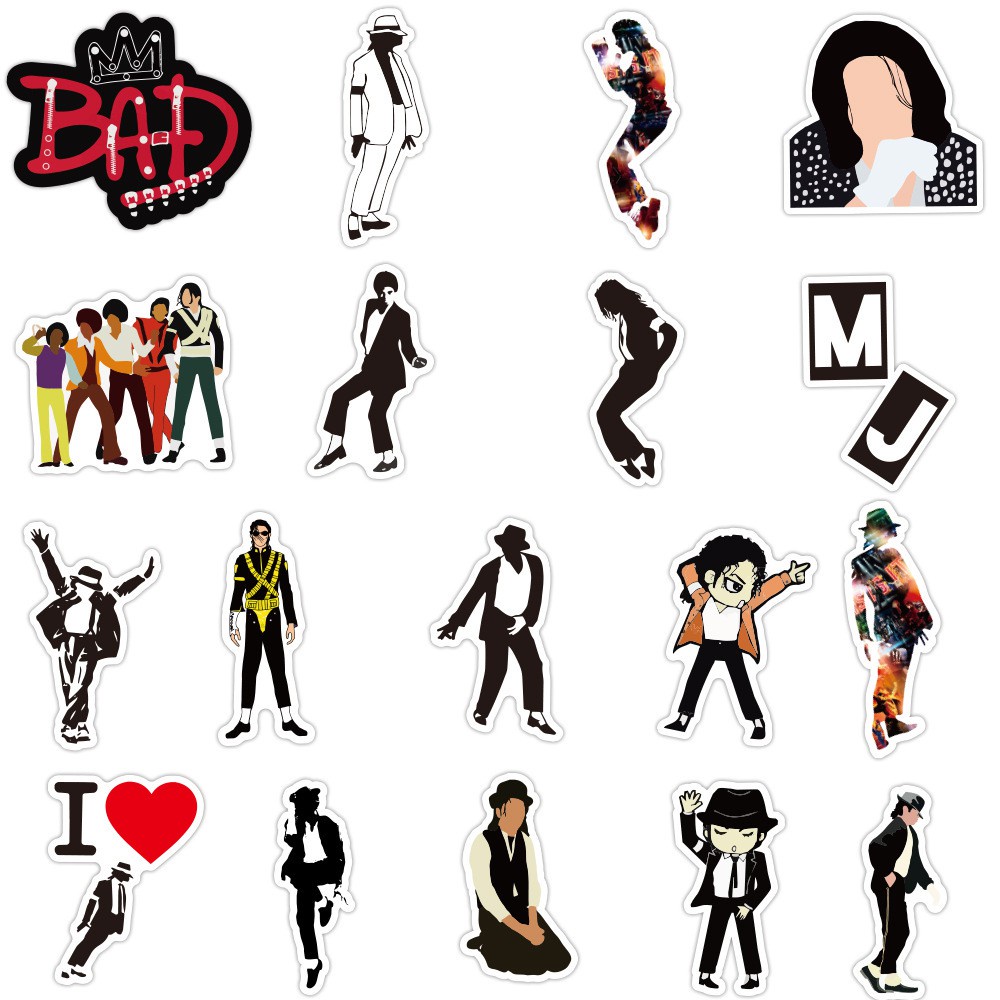 J· Bộ Hình Dán Chống Thấm Michael Jackson MJ, 50 tờ/bộ