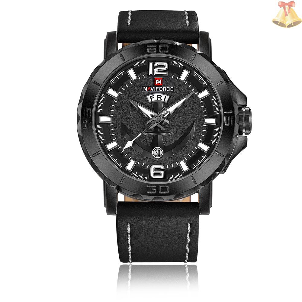 ONE NAVIFORCE Cool Luminous Quartz Men Watch 3ATM Water-Proof Man Casual Wristwatch Genuine Leather Band Calendar & Week Masculino Relogio + Box