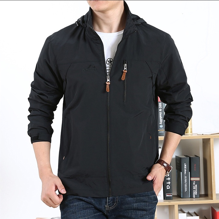 Áo khoác nam vải dù nhẹ thoáng khí không thấm nước nón có thể tháo rời - Hàng nhập khẩu - AK2102