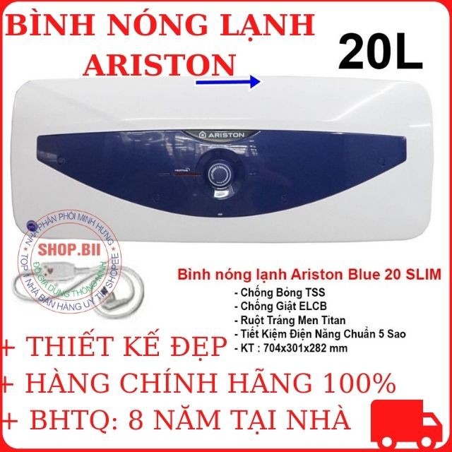 Bình Nóng Lạnh Ariston Blu Slim20 Ngang Hàng Chính Hãng Ariston Chất Lượng Vượt Trội Độ Bền Lý Tưởng Cho Nhà Bạn.