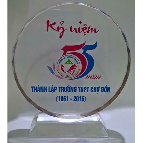 Biểu trưng pha lê hình tròn, kỷ niệm chương quà tặng