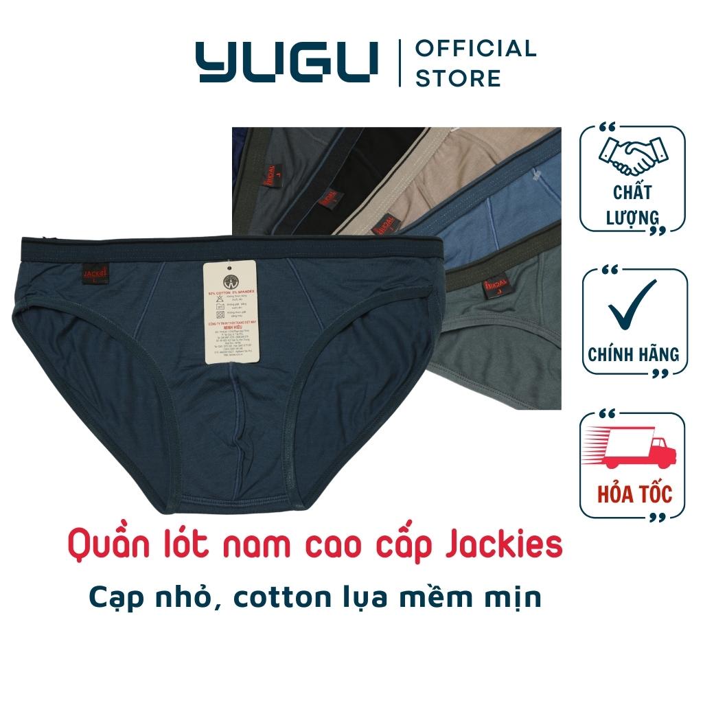 Quần sịp nam cotton lụa cao cấp lưng nhỏ JACKIES M05, 1 chiếc quần lót tam giác nam siêu mát 40kg-90kg Việt Nam, che tên