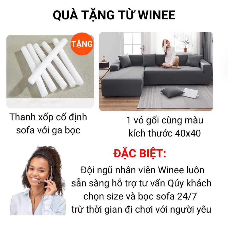 Bọc ghế sofa màu trơn vải thun mềm mại co giãn size 1 chỗ 2 chỗ 3 chỗ 4 chỗ sofa chữ L