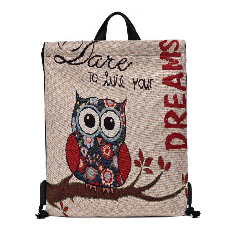 Túi tote túi vải - Túi đeo vai - Túi rút tiện lợi - Hình dân tộc - thời trang phụ nữ, học sinh