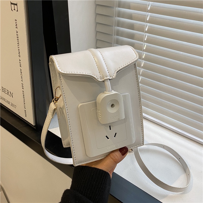 Túi Đeo Vai Hình Vuông Kèm Công Tắc Điện 2022 Thời Trang Hàn Quốc Cho Nữ