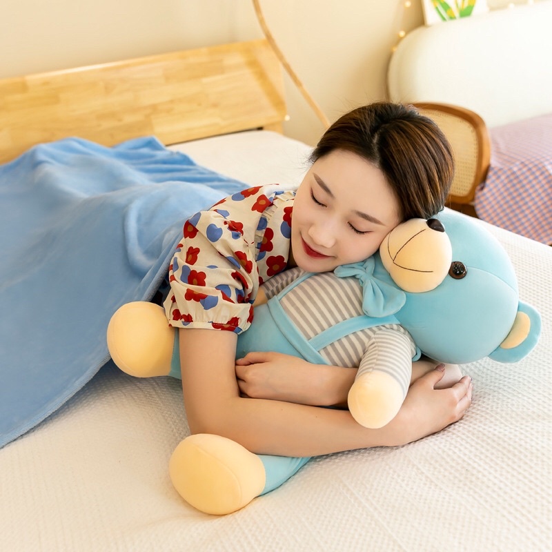 Chăn gối văn phòng 2 trong 1 gấu teddy đáng yêu nhiều màu