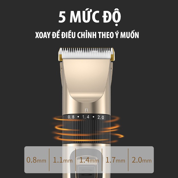 Tông Đơ Cắt Tóc - Máy Hớt Tóc SuperStar Mạnh Mẽ Tặng Kèm 9 Phụ Kiện Cao Cấp