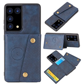 Ốp điện thoại da có 4 ngăn đựng thẻ cho Samsung Galaxy S21 Ultra S21 + S10 S20 Plus Fe S10E