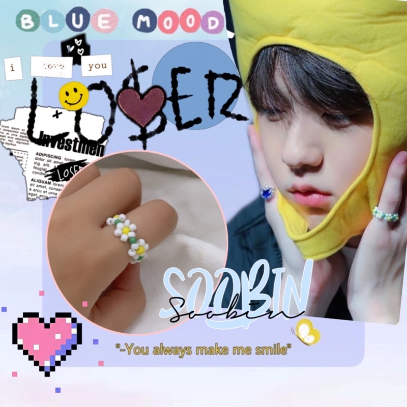 Nhẫn handmade hạt cườm Inspired Soobin TXT