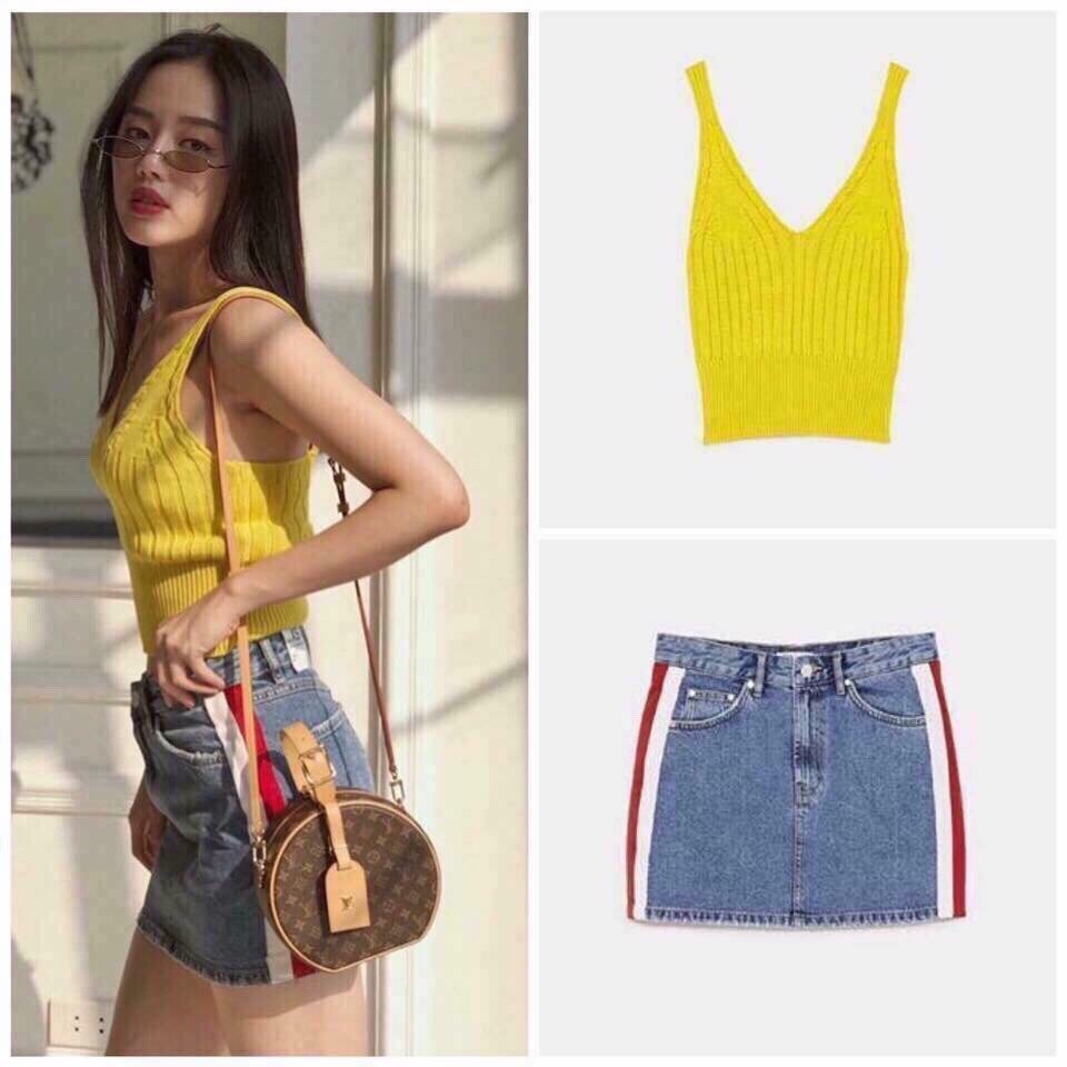 [FREESHIP 150K] Chân Váy Jeans Ngắn Thời Trang OHS4004