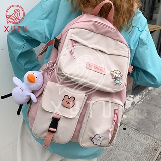 Balo ulzzang nữ sinh phong cách Hàn Quốc nhiều ngăn dễ thương, Balo đi học đi chơi cá tính tiện lợi- BL146