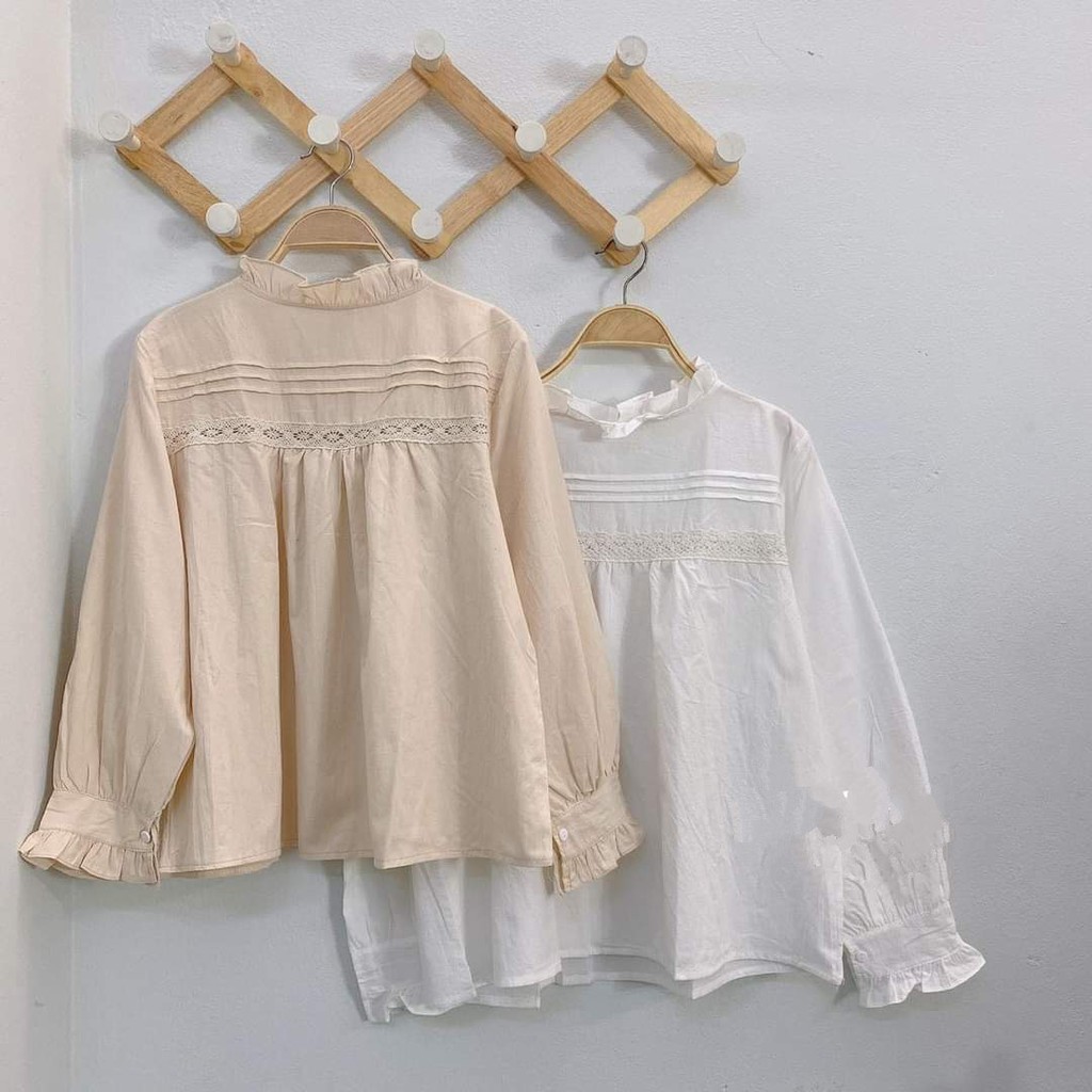 áo babydoll tiểu thư A260 cổ bèo ren ngực quảng châu Thời trang Xmin | BigBuy360 - bigbuy360.vn