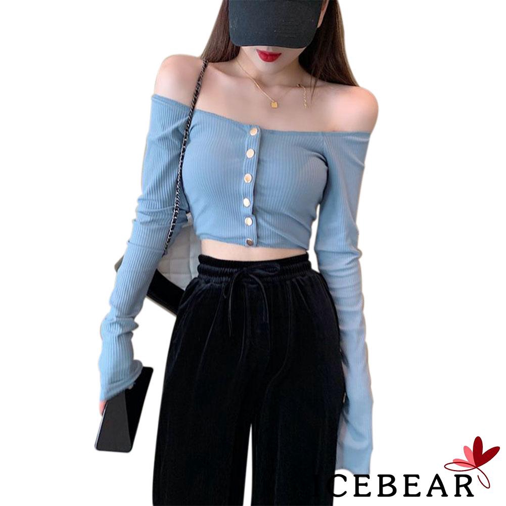 Áo Kiểu Trễ Vai Tay Dài Thiết Kế Quyến Rũ