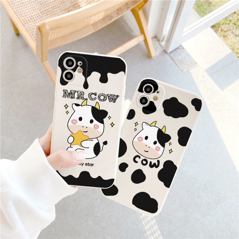 Ốp lưng iphone Mr.Cow cạnh vuông 6/6plus/6s/6splus/7/7plus/8/8plus/x/xr/xs/11/12/13/pro/max/plus/promax | WebRaoVat - webraovat.net.vn