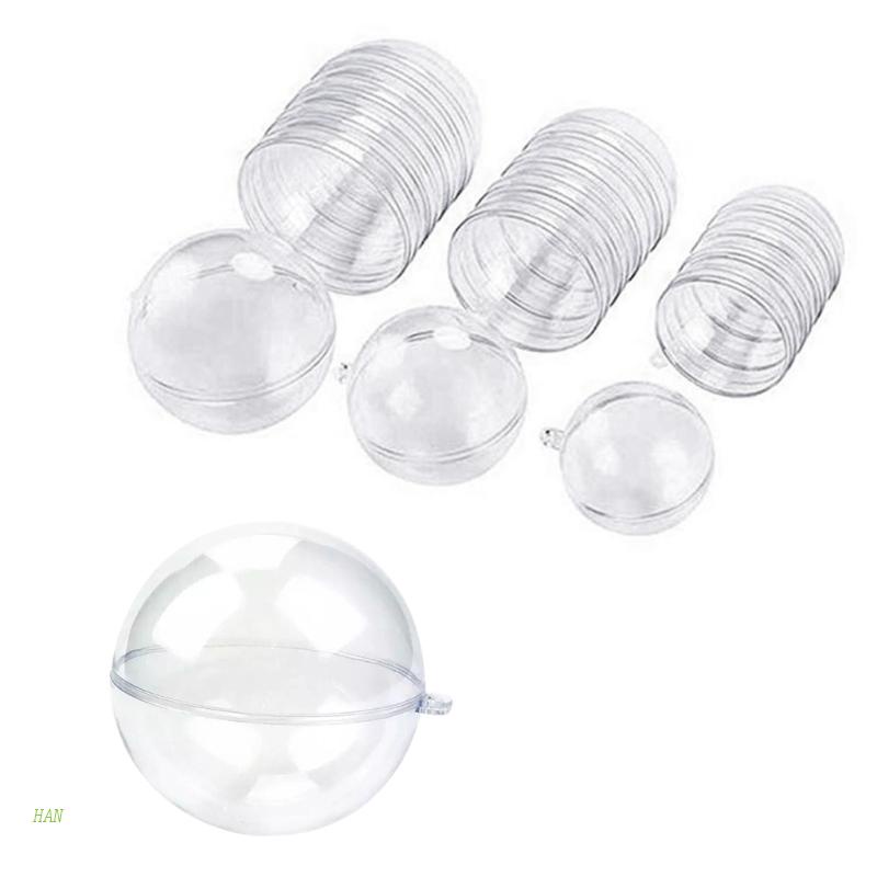 Set 30 Cặp Quả Cầu Rỗng Bằng Nhựa Dùng Trang Trí Cửa Sổ Trong Suốt