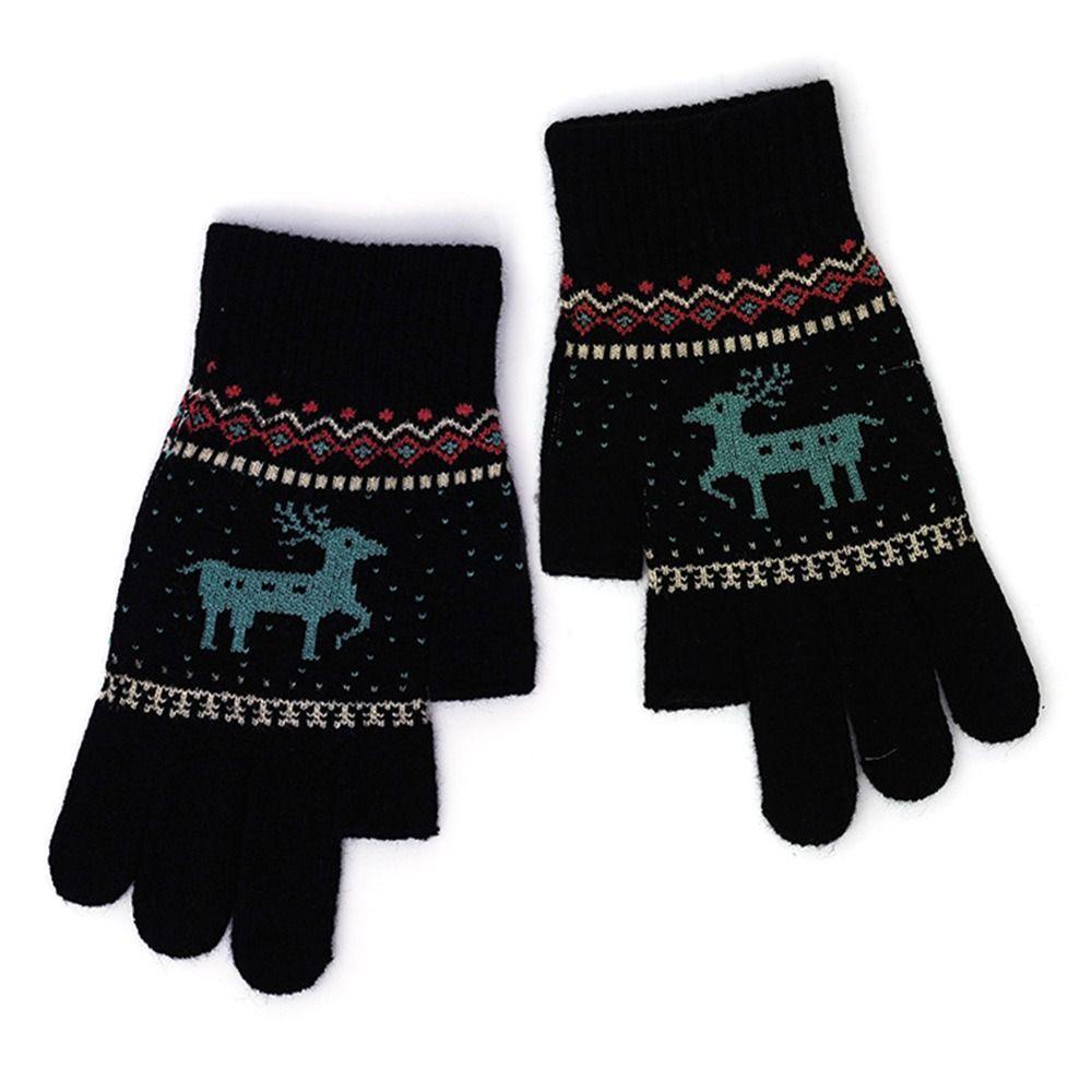 Găng Tay Len Hở Ngón Giữ Ấm Cho Nam Nữ