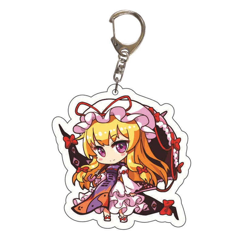 Hhdz TouHou Móc Khóa Acrylic Hai Mặt Hình Nhân Vật Anime Game Reimu Marisa Flandre Koishi Project