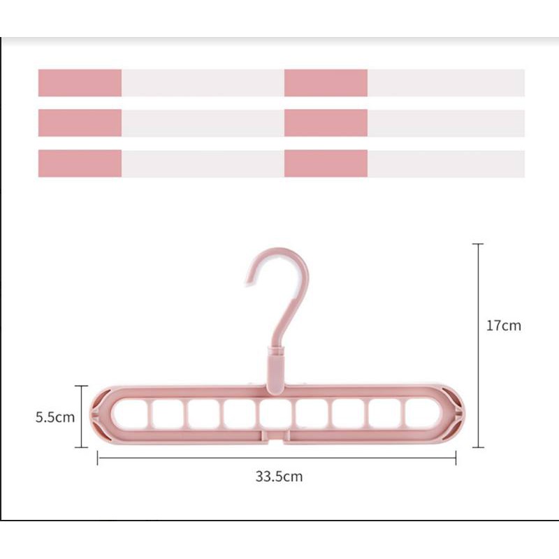 Móc/Giá Treo Quần Áo Đa Năng 9 Lỗ Bằng Nhựa - Siêu Bền, Siêu Tiết Kiệm Diện Tích [MÓC 9 LỖ MÀU NGẪU NHIÊN][TẶNG QUÀ]