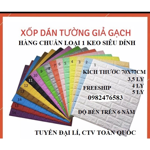 Free Ship Toàn Quốc - SỈ LẺ TẤM XỐP DÁN TƯỜNG 3D CÁCH ÂM CÁCH NHIỆT GIÁ RẺ