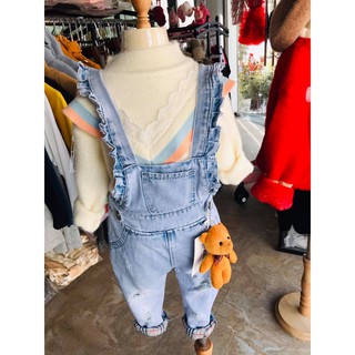 Quần yếm bò cho bé trai bé gái yếm jean dài dễ thương cho bé
