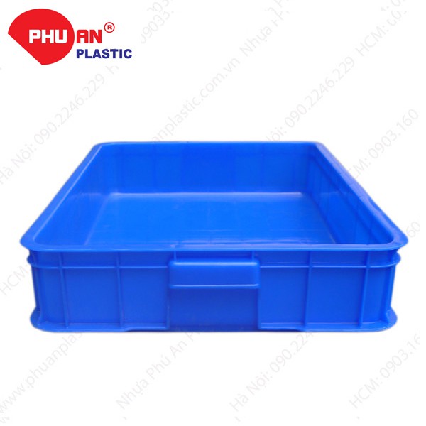 Thùng nhựa HS025 Nhựa Phú An- KT 610 x 420 x 100 mm.