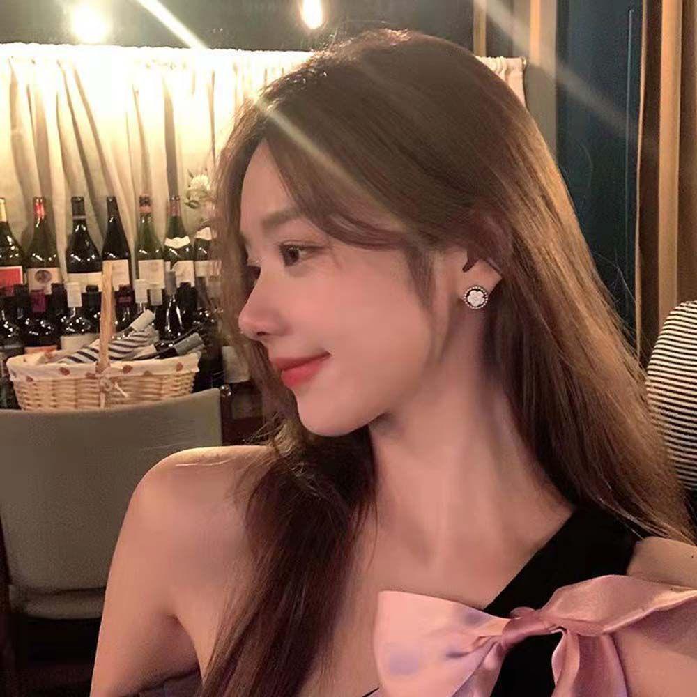 Bông Tai Tròn Hình Hoa Đơn Giản Ngọt Ngào Thời Trang VANES1 Cho Nữ