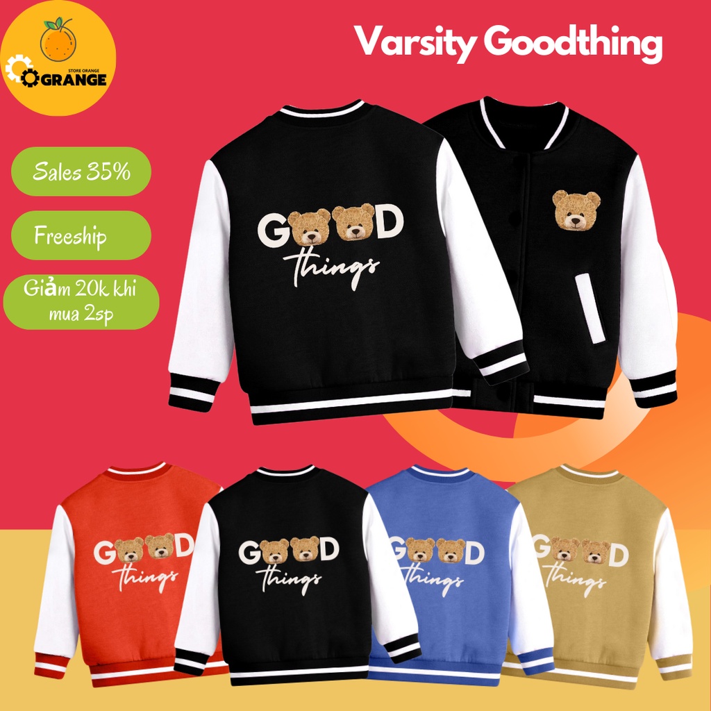Áo khoác bomber GOODTHING cho trẻ em varsity dành cho bé trai, bé gái