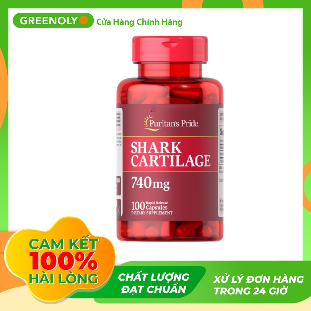Puritan's Pride Sụn Vi Cá Mập Shark Cartilage 740mg 100 Viên