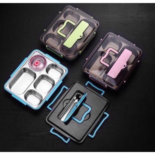 Hộp Đựng Cơm Văn phòng 5 Ngăn Ruột Bằng Inox 304 Cao Cấp | BigBuy360 - bigbuy360.vn