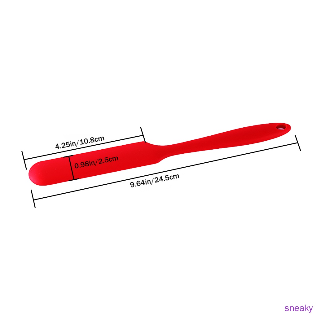 Dụng Cụ Vét Bột Làm Bánh Bằng Silicone Chịu Nhiệt Không Đường Viền Màu Đỏ