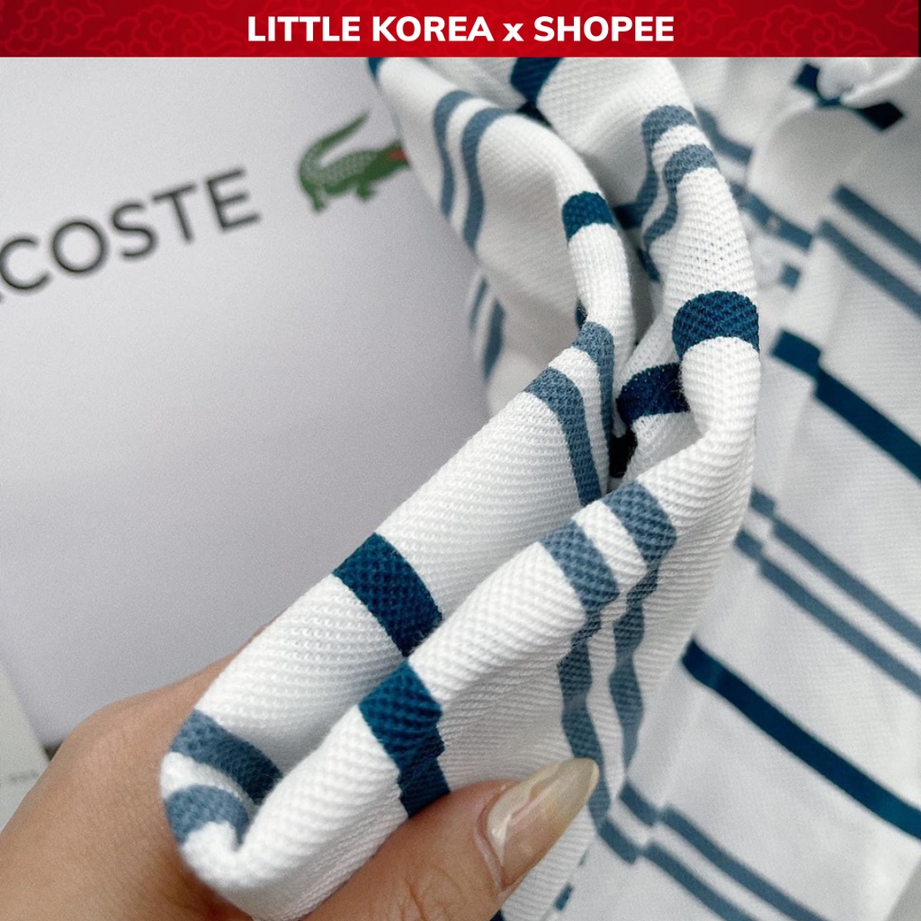 Áo Polo Nữ Tay Ngắn Dáng Ôm Slimfit Cổ Bẻ Vải Cotton Cao Cấp Kẻ Sọc Ngang - LITTLE KOREA