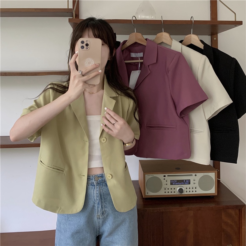 SUXI Áo Khoác Blazer Màu Sắc Thanh Lịch Cho Nữ