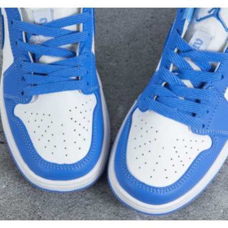 Giày Thể Thao Nam Nữ, Giày Nike Jordan 1 UNC Cổ Thấp JD1 Xanh Dương Full Box Bill