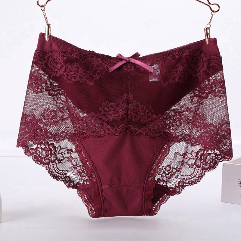 120-200 kg Mid-waist lace panties women cotton underwear large size briefs embroidery floral cozy soft breathable XL-XXXL | BigBuy360 - bigbuy360.vn