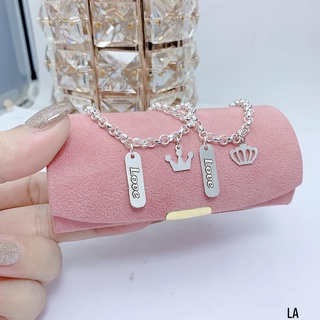 Lắc tay đôi bạc ta cho mọi lứa tuổi, Miễn Phí khắc tên - LA31