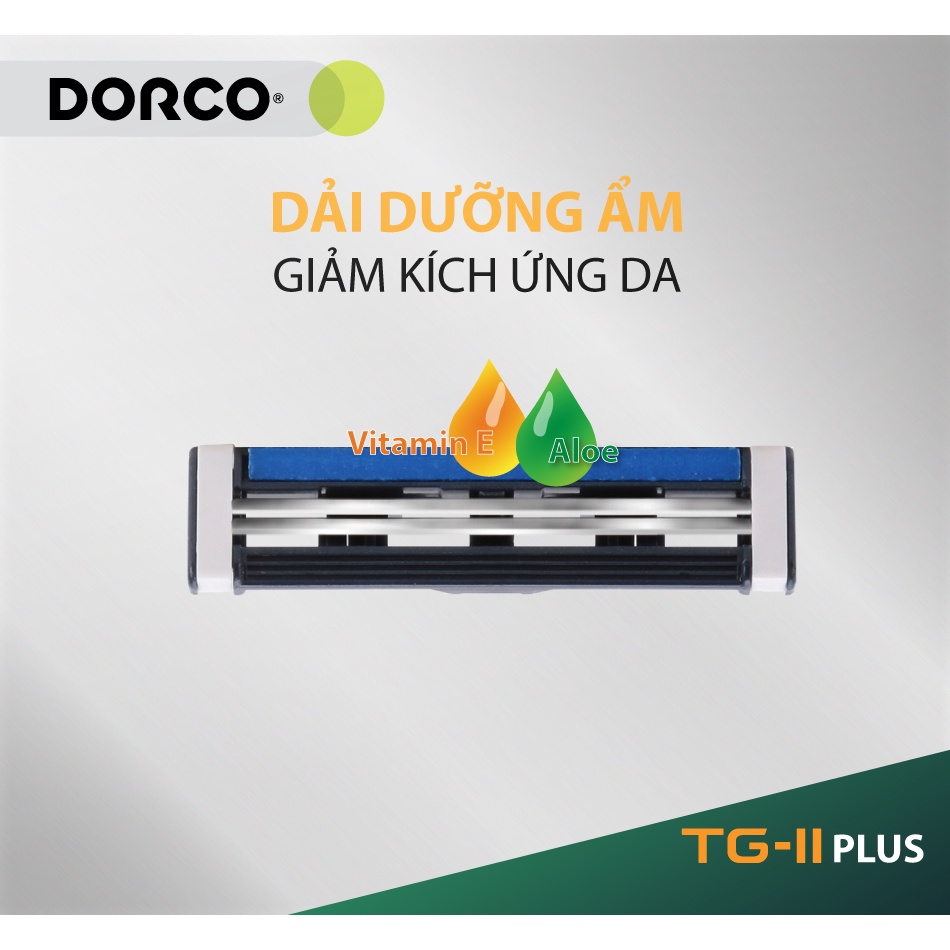 Vỉ 03 đầu dao cạo râu 2 lưỡi DORCO TG-II Plus