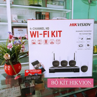 BỘ KIT 4 Camera IP Wifi Kèm Đầu Ghi 4 Kênh Hikvision NK42W0H(D) Full 1080p bảo hành chính hãng 24 tháng