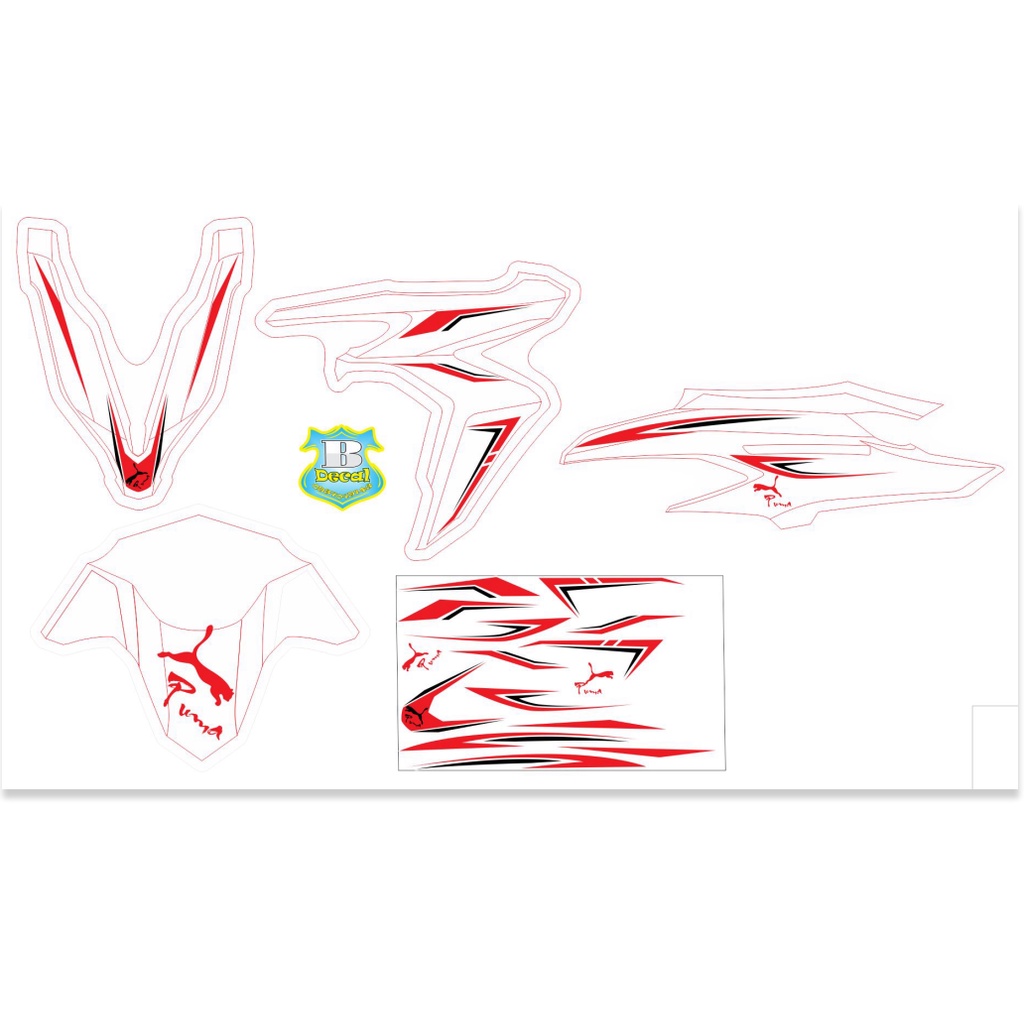 ( Quí khách vui lòng mang ra tiệm cho thợ dán ) Tem vario 150 sọc trắng đỏ