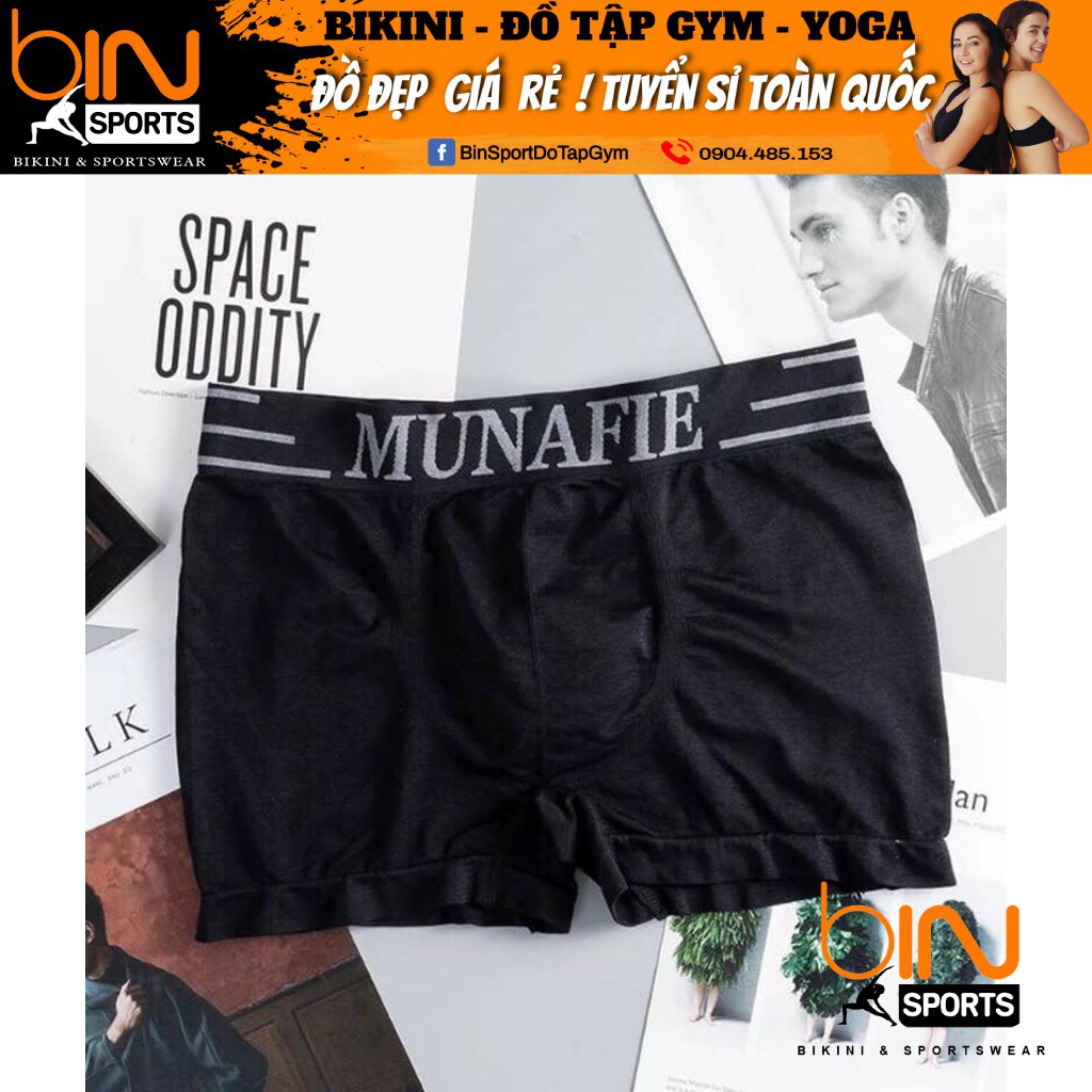 Quần sịp đùi munafie co gĩan 4 chiều, túi zip sang trọng QL002