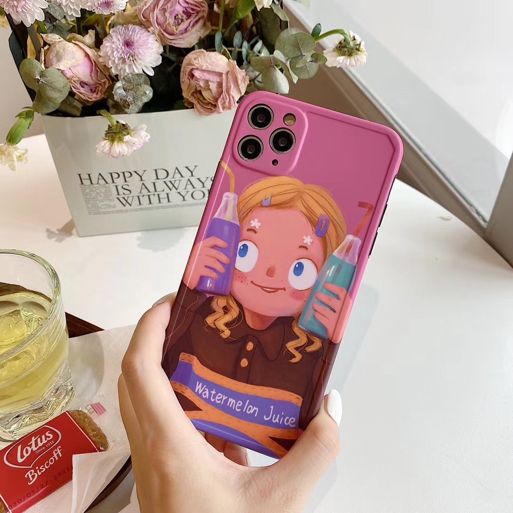 Soda girl iPhone 7 8 SE2 plus X XS XR XSmax 11 Pro Promax  soft phone case COD